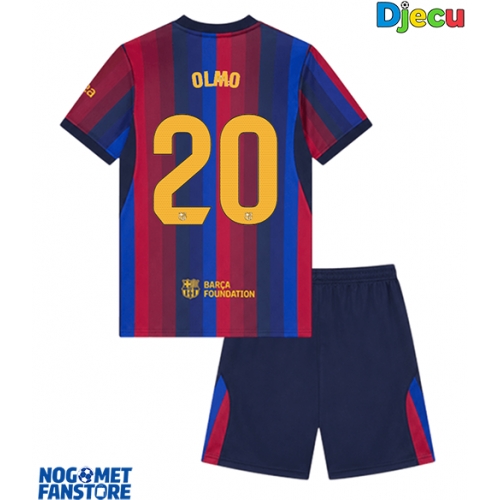 Barcelona Dani Olmo #20 Domaci Dres za djecu 2026-27 Kratak Rukav (+ Kratke hlače)